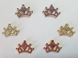 6 Pcs Lot Rhinestone Flatback Crystal Tiara Hair Bow Supplies. - Picture 1 of 2