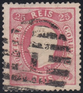 #POR (05925A) Portogallo 1867 25 r. rosa (N°29) usato - Imagen 1 de 1
