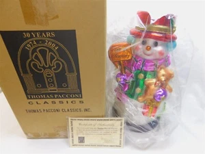 Thomas Pacconi Classics Christmas Hand Blown Glass Snowman 14" Vintage 2003 MIB - Picture 1 of 23