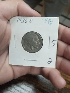 1936 D Buffalo/Indian Head Nickel #5 - Picture 1 of 2