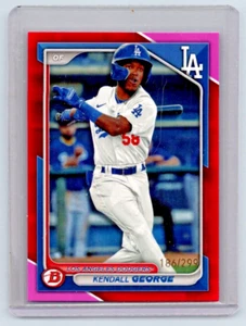 2024 Bowman Chrome Kendall George Fucsia 186/299 🔥 Dodgers 🔥 - Imagen 1 de 2