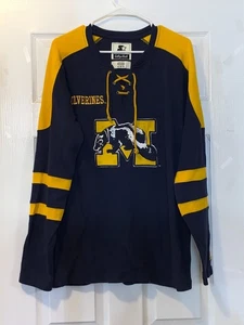 STARTER MICHIGAN WOLVERINES MEDIUM HOCKEY STYLE TRIKOT NEU - Bild 1 von 6