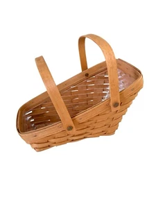 Vintage 1995 Longaberger Classic Gemüse schräger Korb Kunststoffeinsatz Griffe - Bild 1 von 10