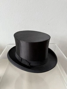 Chapeau Claque Cylinder Składany kapelusz rozm. 60 Kapelusz cylindryczny Jedwabny kapelusz - Bardzo dobry - Zdjęcie 1 z 8
