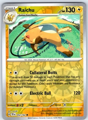 Raichu Common from SV05: Temporal Forces 052/162 LP - Image 1 of 2