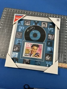 Elvis Presley Art incorniciato oro platino vinile USA francobollo omaggio - USPS - Foto 1 di 10