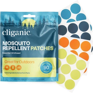 Cliganic Mosquito Repellent Stickers (90 Pack) - Patches for Kids & Adults, Natu - Picture 1 of 12