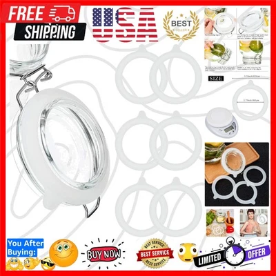 Juntas de tarro de silicona de 8 piezas de 3,75 pulgadas sellos de silicona herméticos... Foto 1 de 4