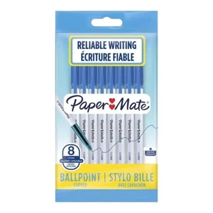 Paper Mate Ballpoint Pens 1.0mm Fine Blue Ink Office School– 8 Pack - Picture 1 of 1