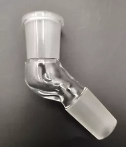 B Quality 18/19mm 45 Degree Angle Glass Ground Joint Attachment Adapter Elbow - Picture 1 of 2