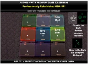 Sistema Nintendo Game Boy Advance GBA SP AGS 001 Modelo Iluminado Frontal VIDRIO CLR Color - Imagen 1 de 20