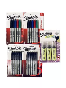 Sharpie Permanente FINE Marcatore & Evidenziatore Visione Trasparente - LOTTO 5 NUOVO - Foto 1 di 12