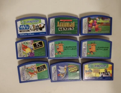 Leap Frog Leapster Aprendizaje Juego Educativo Cartuchos Lote de 9, K, 1er Grado + Foto 1 de 4