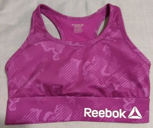 Reebok Sports Bra Womens Small Small Purple Racerback Padded Wireless Fitness - Picture 1 of 7