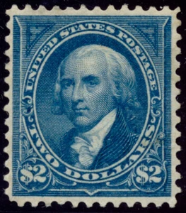 US 277 $2 1895 James Madison watermarked PSAG grade 80 unused OG hinged - Picture 1 of 3