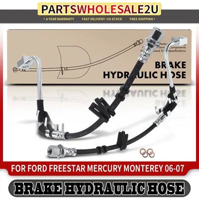 Manguera hidráulica de freno delantera izquierda y derecha 2 piezas para Ford Freestar Mercury 2006-2007 Foto 1 de 4