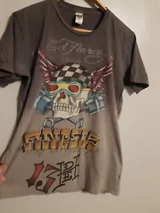 Ed Hardy Shirt Mens Medium Grey Vintage 2000s Y2K - Picture 1 of 14