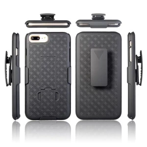 For iPhone 7 PLUS 8 PLUS Slim Holster Hard Case Cover w/Kickstand BeltClip BLACK - Picture 1 of 18