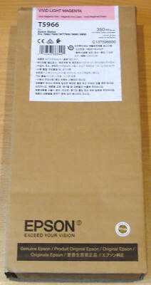 GENUINE EPSON T5966 Vivid Light Magenta 350ml ORIGINAL ink cartridge dated 2025 - Image 1 of 2