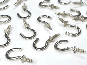 32 Stück - Mini Cup Haken hell vernickelt klein 1/4" Allzweckhaken, Handwerk - Bild 1 von 3