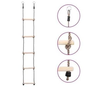 Kiefer Leiter 5-Stufen 210cm Strickleiter Seilleiter Kletterleiter vidaXL - Bild 1 von 5