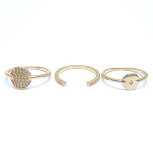 Swarovski Crystal Rings 3-piece set #58 Size 15-16 PGP Pink Gold Plated - Picture 1 of 9