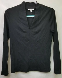 NWT Prologue Women's Long Sleeve Rib-Knit Top Blouse Shirt MPN 560055 Black M - Picture 1 of 6