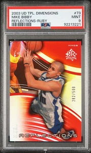 2003 Upper Deck Triple Dimensions MIKE BIBBY PSA 9 MINT Reflections Ruby /500 - Picture 1 of 2