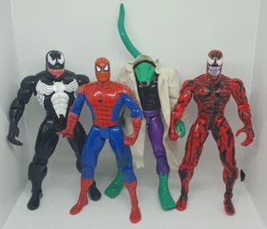 Vintage 1994 Marvel Animated Spiderman Deluxe 10" Action Figure Bundle - 4x Figs - Picture 1 of 24