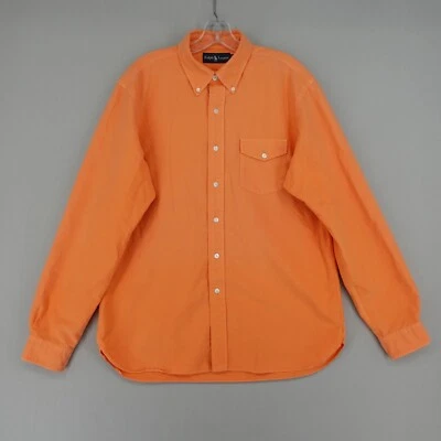 Vintage Ralph Lauren Polo Oxford Cotton Shirt Mens Large Orange Long Sleeve - Изображение 1 из 4