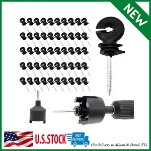 120 Pcs Electric Fence Insulator Screw-In Insulator Fence Ring Post Wood Post - Picture 1 of 5