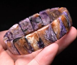 17*6*14mm Top Quality Natural Purple Charoite Crystal Gemstone Beads Bracelet