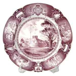 Vintage United States Naval Academy Old Fort Severn Mulberry By Wedgwood - Imagen 1 de 7