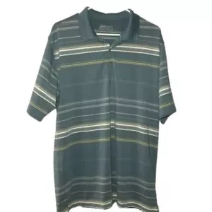 Polo Nike Golf uomo manica corta vestibilità asciutta polverosa blu righe gialle taglia M - Foto 1 di 4