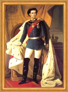 König Ludwig II. Faksimile nach Original um 1864 von Piloty 10 Gerahmt - Bild 1 von 1