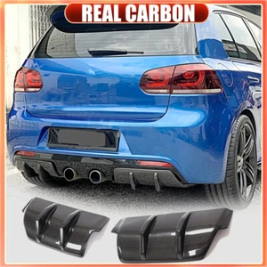 For Volkswagen VW Golf 6 MK6 R20 2010-2013 REAL CARBON Rear Bumper Diffuser Lip - Picture 1 of 14