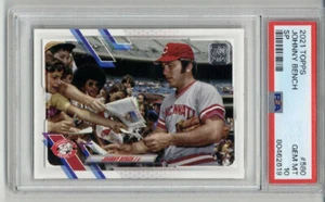 2021 TOPPS #580 JOHNNY BENCH CARD CINCINNATI REDS PSA 10 SP LOW POP VERY RARE - Bild 1 von 2