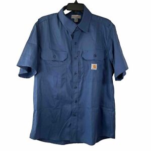 NWOT Carhartt Ripstop Short Sleeve Fishing Work Shirt Blue 396-20 XL