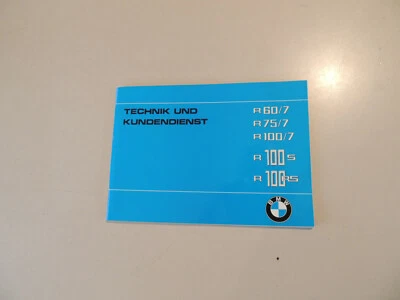 08.1976 Technik und Kundendienst Handbuch  BMW R 60/7 75/7 100/7  R 100 S RS  - Bild 1 von 4