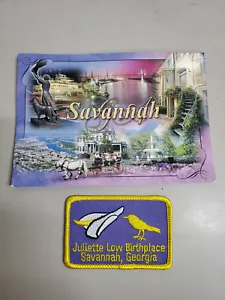 Juliette niedriger Geburtsort Savanne Georgia GA 3"" x 2"" bestickter Aufnäher mit Karte - Bild 1 von 2