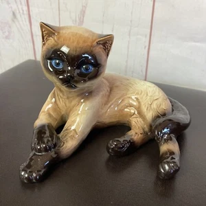 Vintage Goebel Siamese Cat Ceramic Figure W Germany Kitty 4” Knick Knack Feline - Picture 1 of 9