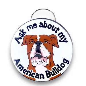 American Bulldog Bottle Opener Keychain Dog Accessories - Red & White - Picture 1 of 3