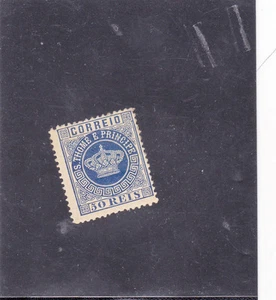 ST. THOMAS & PRINCIPE CROWN 50 REIS (1881-85) MH - Picture 1 of 1