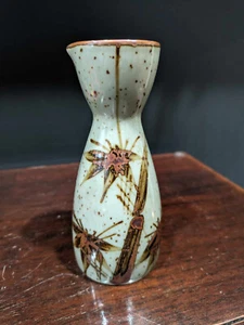 Sake Japanese Decanter Vase Bamboo Green Speckle Great Condition 5x2.25x2.25" - Picture 1 of 10