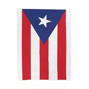 Plüschdecke Samt mit puerto-ricanischer Flagge, gemütlicher Überwurf für Zuhause, Geschenk für Puerto - Bild 1 von 4