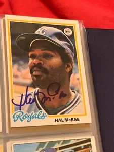 Tarjeta Topps 1978 autografiada firmada por Hal Mcrae certificado de autenticidad de la realeza - Imagen 1 de 1