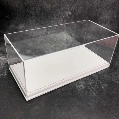 Acrylic Display case show case with white PU Leather Base For 1/18 Car Model - Image 1 of 4