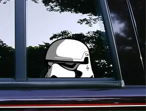 Storm Trooper Peeker Peeking Window Vinyl Car Decals Star Wars Disney Stickers - Picture 1 of 4