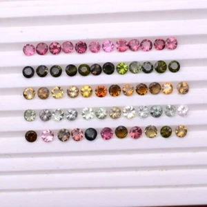 22 Pcs Natural Tourmaline 4mm Round Cut Untreated Sparkling Loose Gemstones Lot - Picture 1 of 9