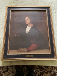 Antikes, gerahmtes, TIZIANISCHES Porträt eines Mannes (Martin Bucer?)" Kunstdruck sehr guter Zustand - Bild 1 von 7